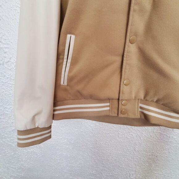 True Religion Buddha Logo Two Tone Varsity Letterman Jacket Men’s XL Leather NWT - Picture 8 of 16